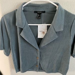 Forever 21 button up crop top